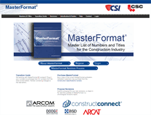 Tablet Screenshot of masterformat.com